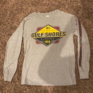 Gulf Shores Alabama Grey Gildan Long Sleeve. Adult Small.